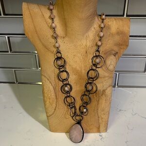 Elegant Pink Stone Necklace